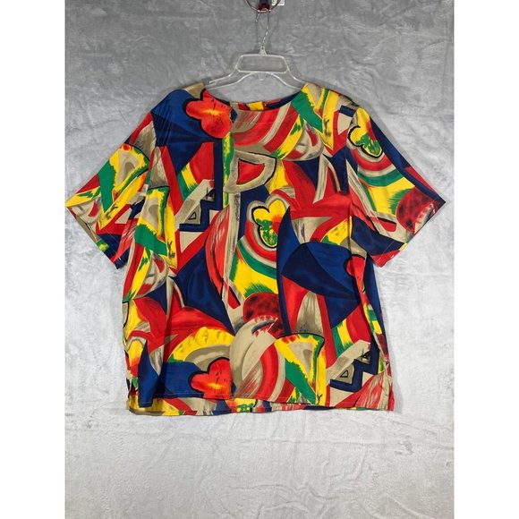 Alfred Dunner womens plus size 18W Blouse multi-color 3 bottons on back pre-owne - Picture 1 of 16